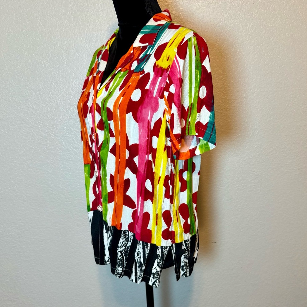 Jams World Valerian Print Button Up Top Multicolor Size Small - Picture 5 of 16